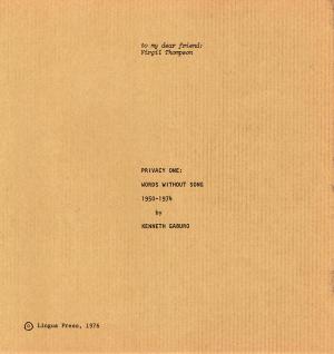 Privacy One : Words Without Song (1950-1974) - cover image